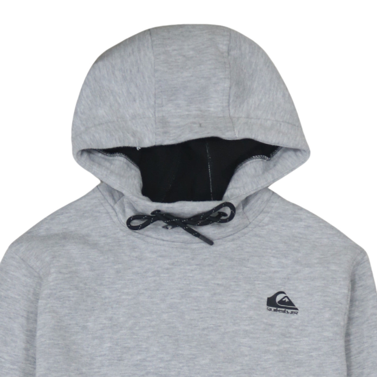 Quiksilver Mens Grey Pullover Hoodie Medium Fleece Logo Sweatshirt