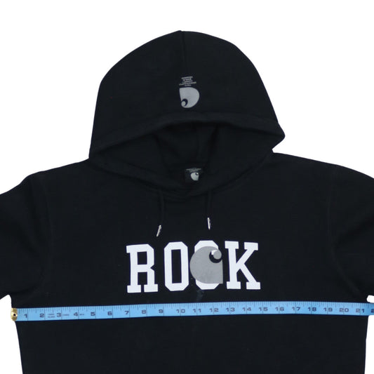 Carhartt Men’s Black Rock Pullover Hoodie Medium Graphic Fleece