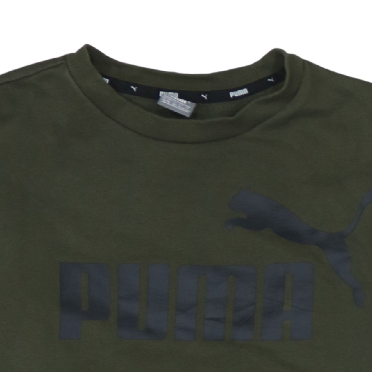 Additional view of Puma boys’ green crew neck pullover sweatshirt 13-14 years logo print