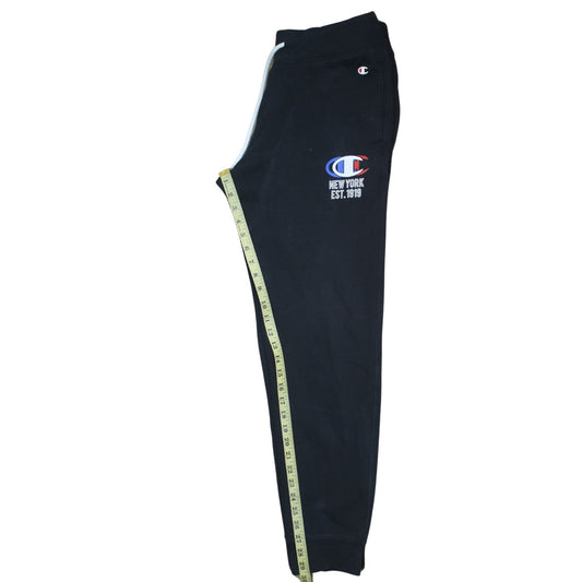Champion Men's Black Medium Jogger Sweatpants Logo New York 1919