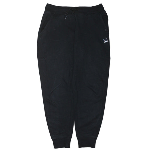 Fila Womens Black Small Jogger Sweatpants Cotton Blend Drawstring