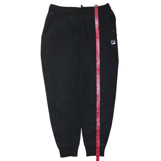 Fila Womens Black Small Jogger Sweatpants Cotton Blend Drawstring