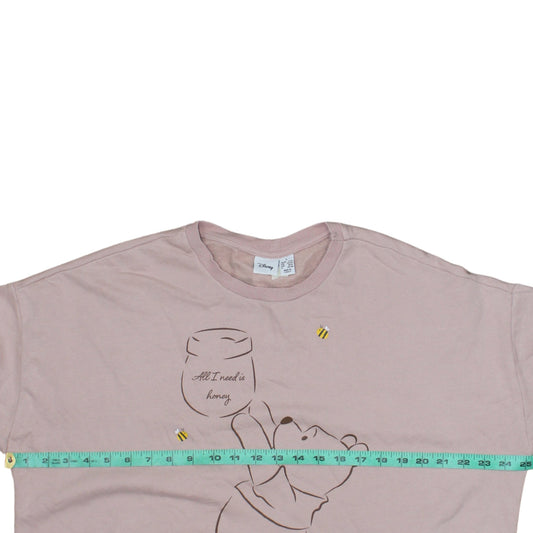 Disney Women Pink Winnie the Pooh Pullover Sweatshirt L 14/16