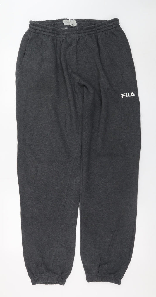 Fila Mens Grey L Sweatpants Regular Fit Logo Joggers