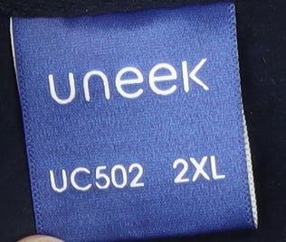 Uneek Womens Blue 2XL Hooded Puffer Waistcoat with Faux Fur Trim