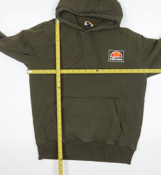 Ellesse Men's Green Pullover Hoodie Size M Logo Fleece Sweatshirt