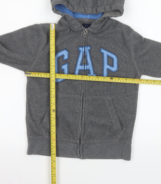 GAP Kids Girls Grey Hooded Fleece Zip Jacket 8-9 Years