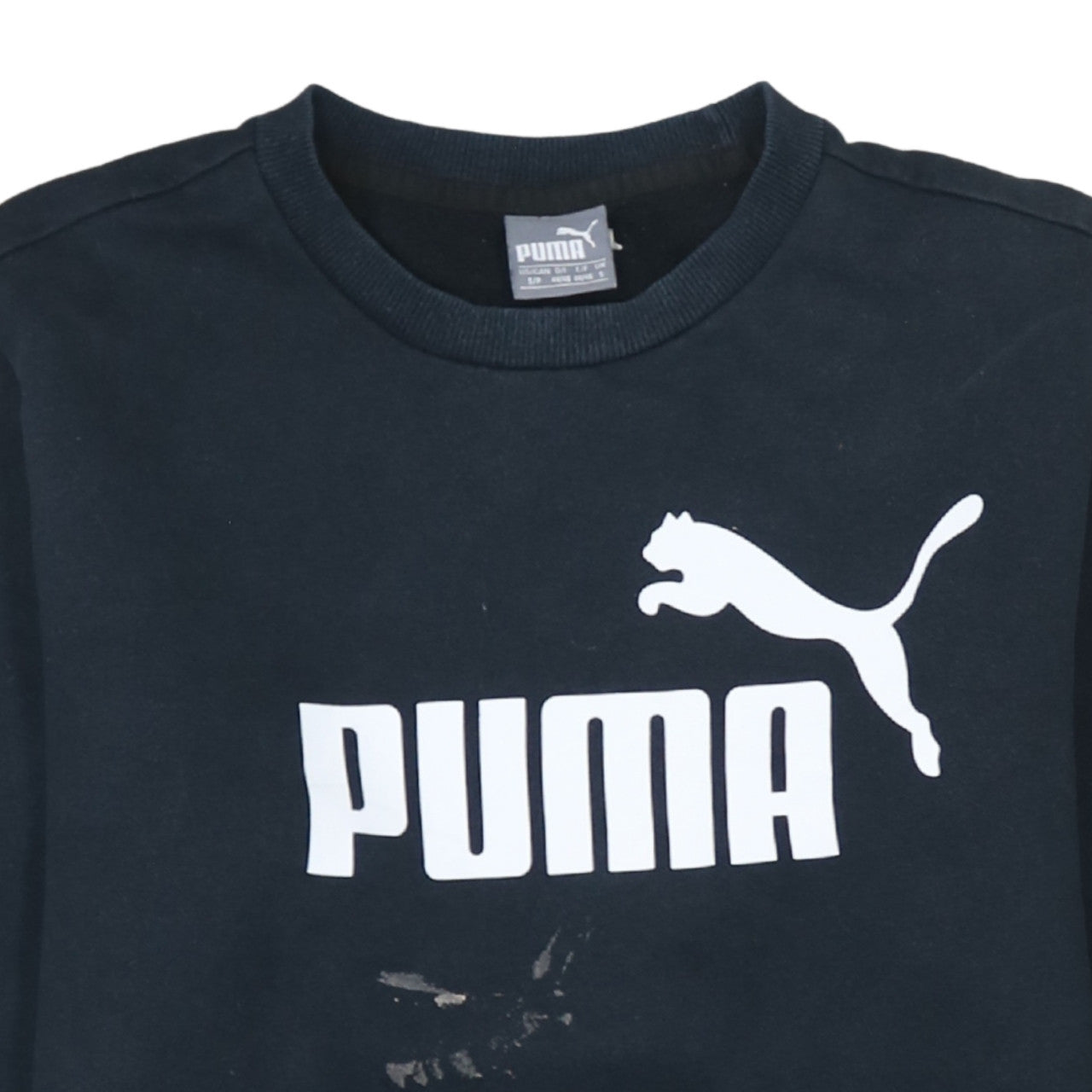Additional view of Puma Men's Black Small Pullover Sweatshirt Crew Neck Logo Sportswear