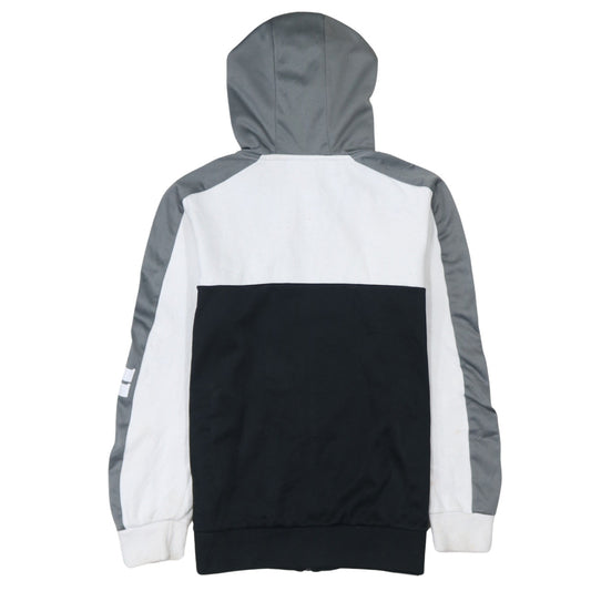 Ellesse Boys Grey Black White Full Zip Hoodie Size 12-13 Years Polyester Cotton