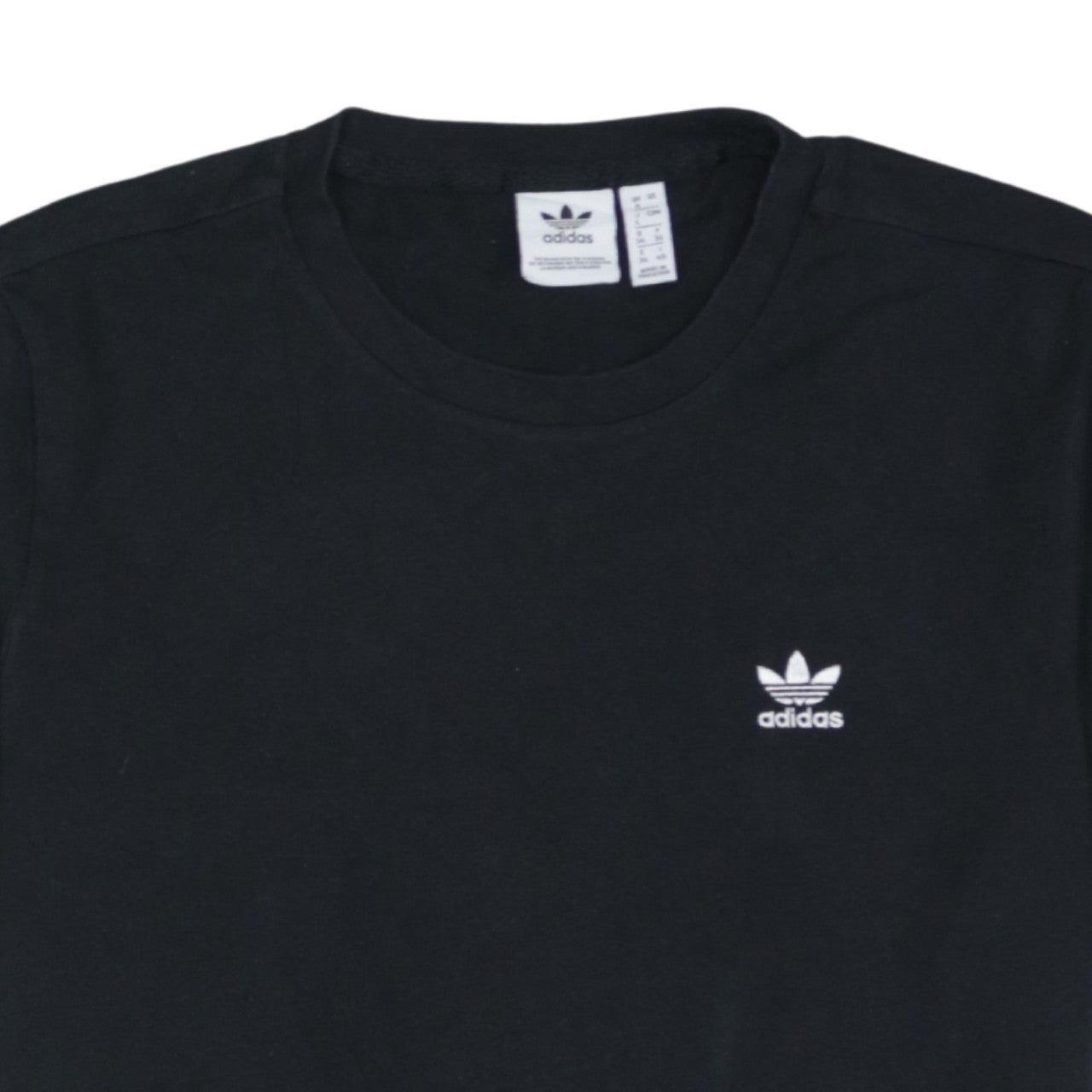 Additional view of Adidas boys’ black cotton short sleeve t-shirt, size L, sports logo top