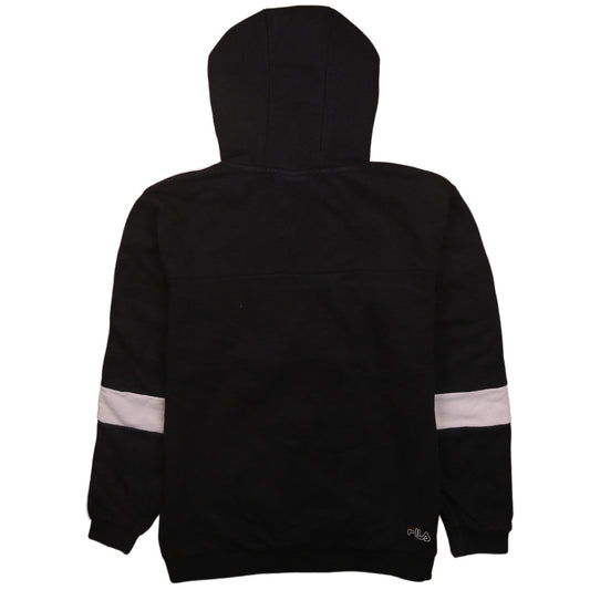Fila Boys Black Hoodie 13-14 Years Pullover Logo Cotton Blend