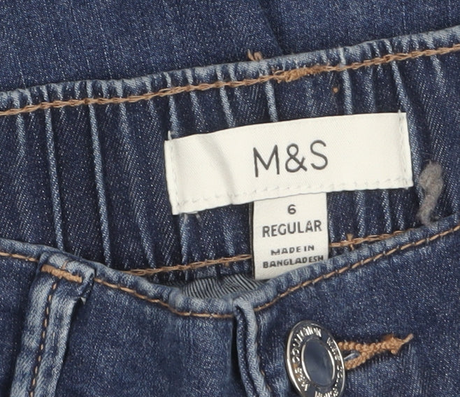Marks and Spencer Women's Blue Tapered Denim Jeans Size 6 Regular
