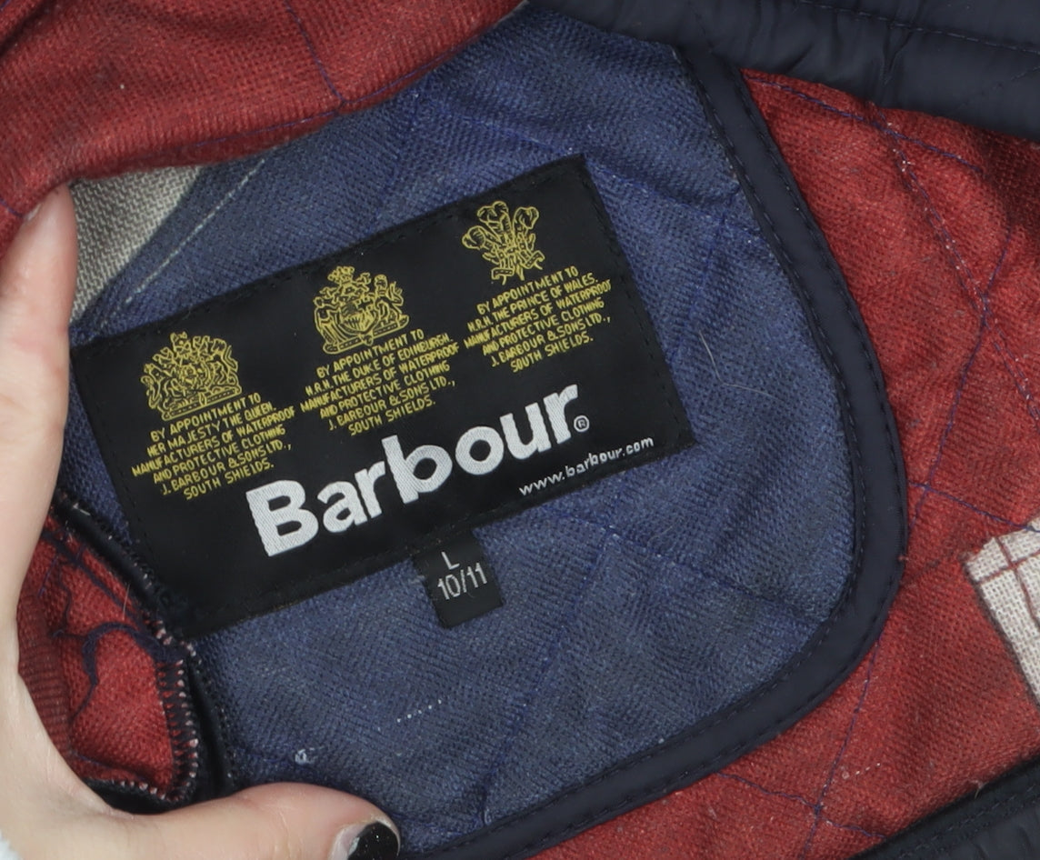 Barbour Boys Blue Quilted Jacket Lined Mid-Length 10-11 Years