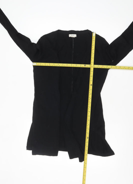 Fat Face Women's Black Cotton Long Sleeve Open Cardigan Size 8