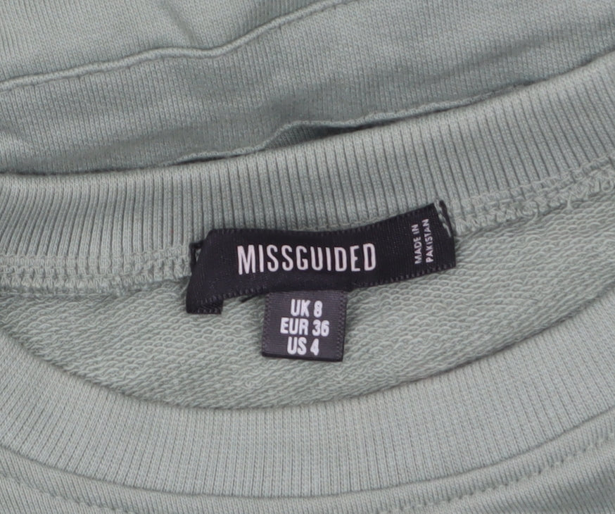 Additional view of Missguided Women’s Green Long Sleeve Belted T-Shirt Dress UK 8