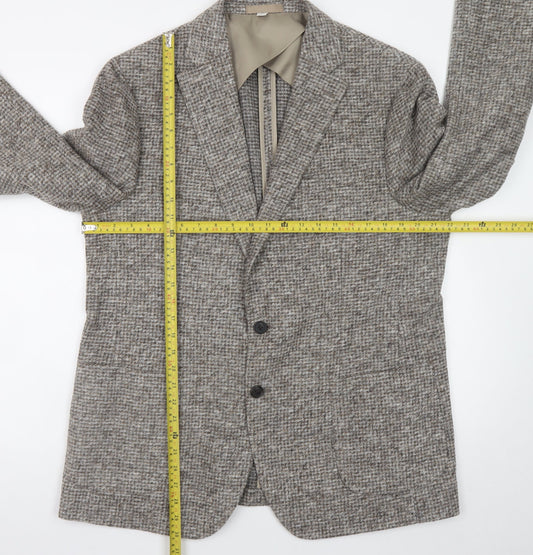 Marks and Spencer Men's Grey Wool Tweed Blazer 44 Regular Classic Fit