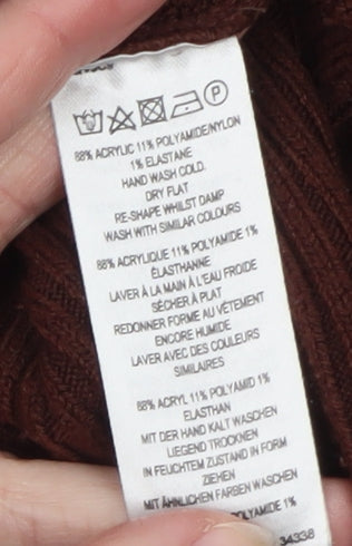 Additional view of French Connection Men's Brown XL High Neck Ribbed jumper