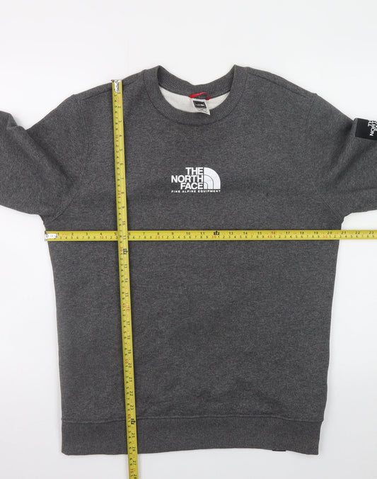 The North Face Men's Grey Regular Fit Crew Neck Sweatshirt M