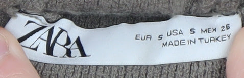 ZARA Men Brown Sleeveless Full Zip Hoodie Vest Size S