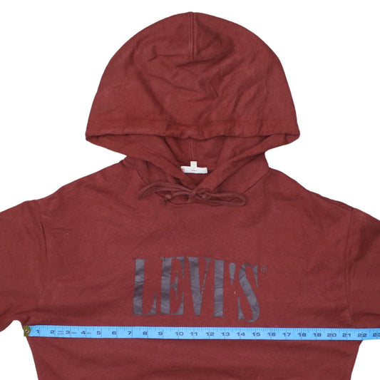 Levi's Men's Red Pullover Hoodie Small Classic Logo Cotton Blend
