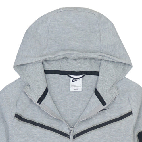 Additional view of Nike boys’ grey full zip hoodie l regular fit sportswear