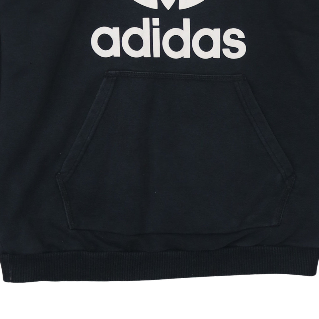 Additional view of Adidas Women Black Hooded Pullover Hoodie UK 16 with Logo Tape Detail
