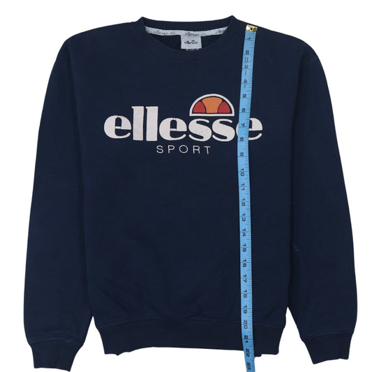 Ellesse Women Navy Blue Logo Crew Neck Sweatshirt UK 8