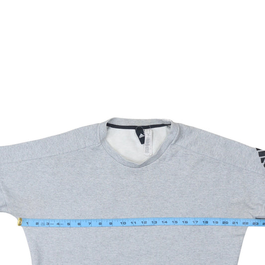 Adidas Men's Grey Crew Neck Pullover Sweatshirt M Regular Fit