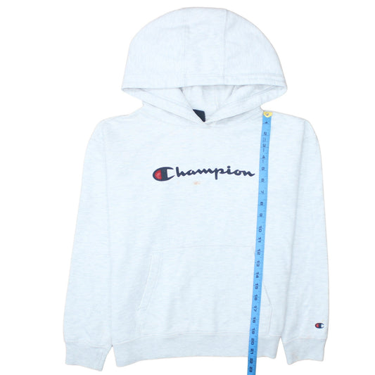 Champion Womens Light Grey Pullover Hoodie XS Casual Logo Sweatshirt
