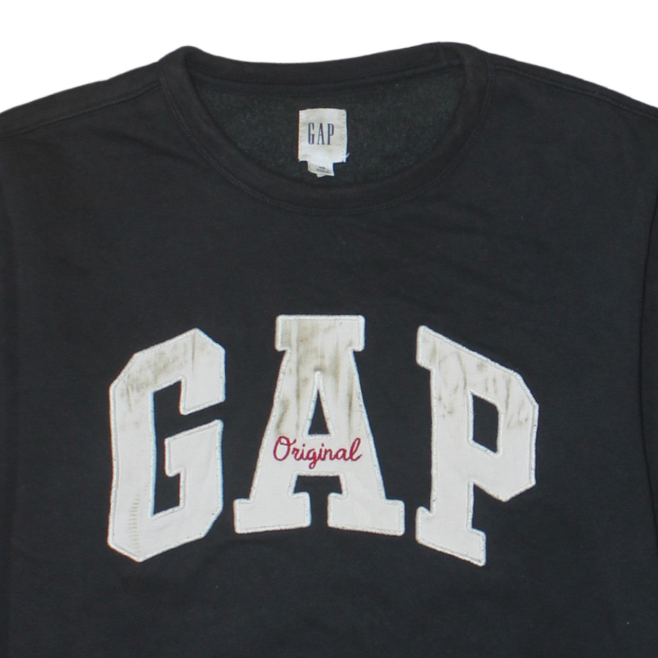 GAP Men's Black XS Pullover Sweatshirt Crew Neck Embroidered Logo