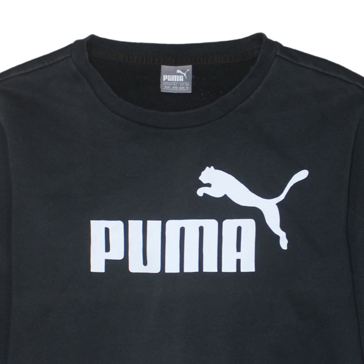 Additional view of Puma Men's Black Crew Neck Logo Pullover Sweatshirt, size M