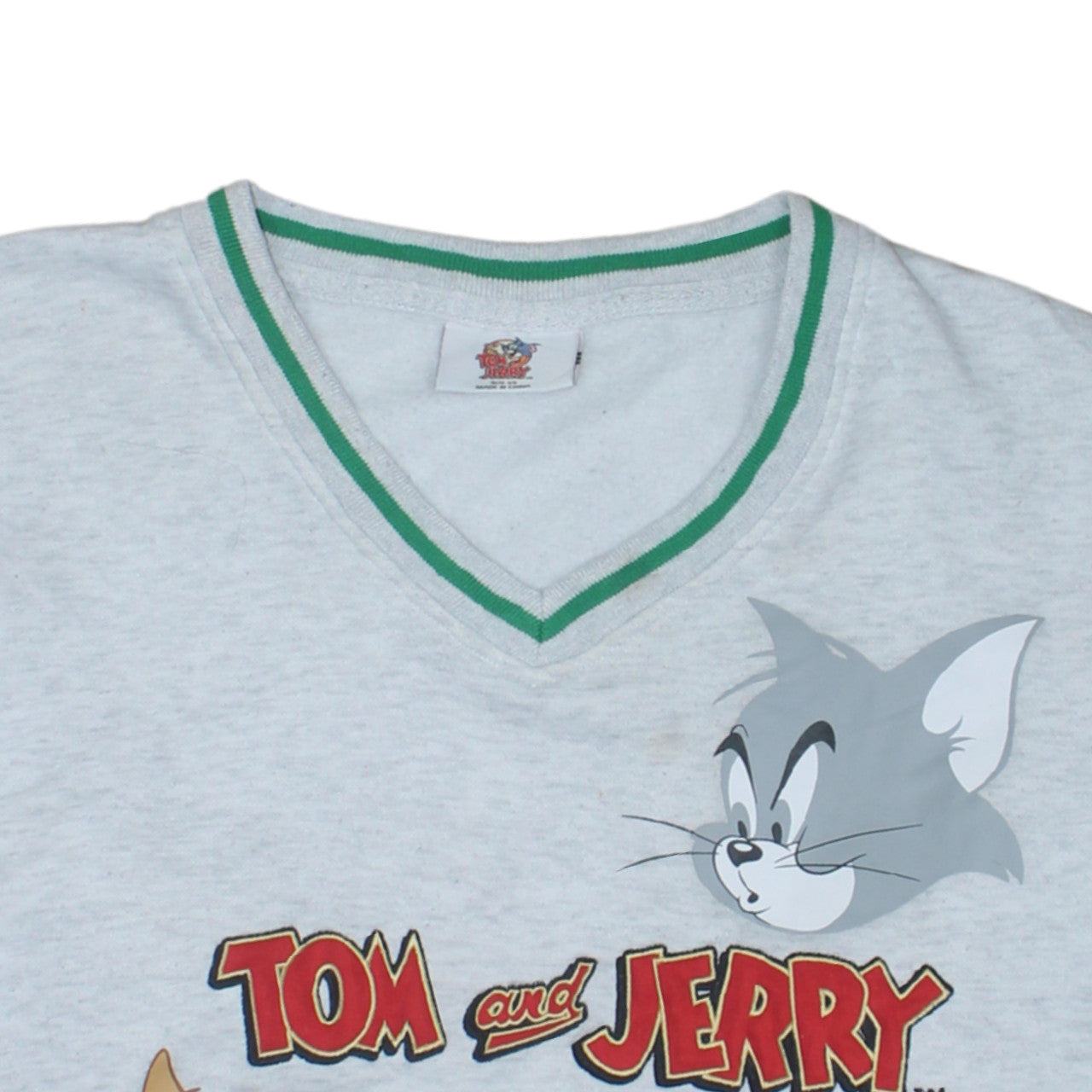 Primark Women Grey Tom and Jerry V-Neck Pullover Sweatshirt XS