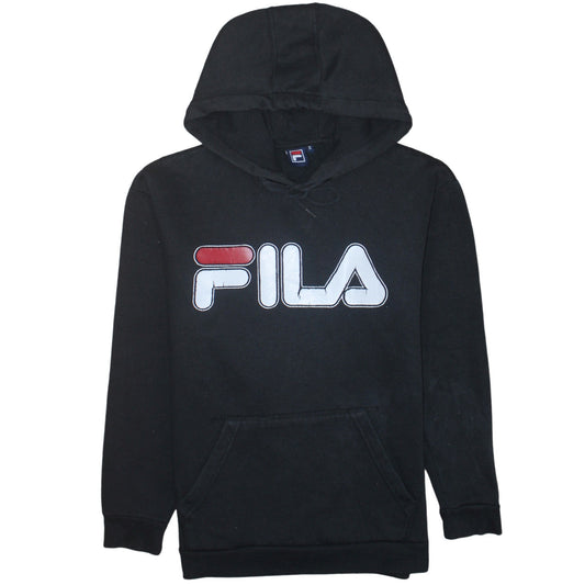 FILA Men's Black Pullover Hoodie Small Logo Sportswear
