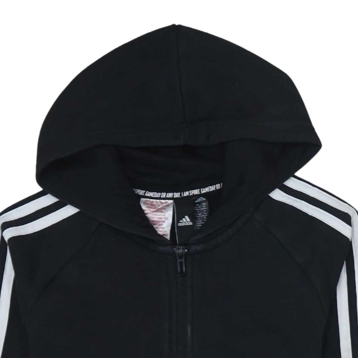 Additional view of Adidas boys’ black full zip hoodie 11-12 years sports fleece hooded jacket