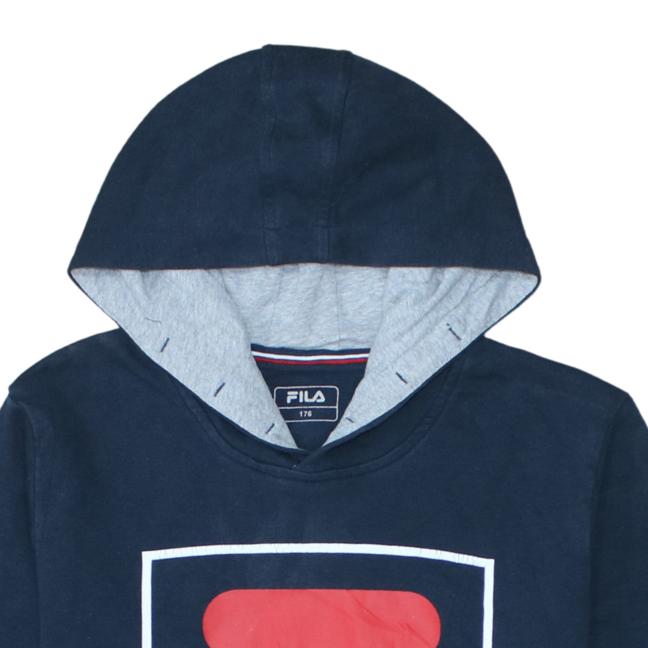 Additional view of Fila boys’ blue pullover hoodie 176 logo graphic cotton blend sweatshirt