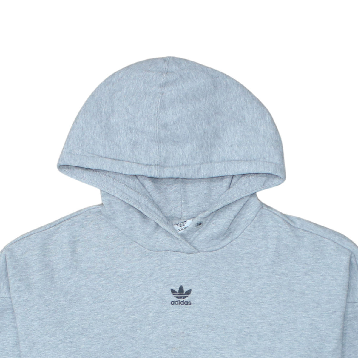 Additional view of Adidas women’s grey hooded pullover hoodie, size UK 12, logo print