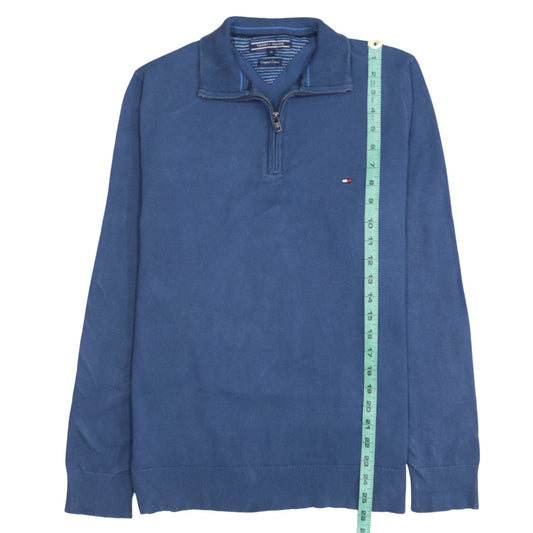 Tommy Hilfiger Men's Blue Cotton 1/2 Zip Jumper Size M