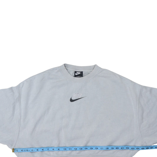 Nike Womens Grey XS Loose Fit Cotton Blend Crew Neck Sweatshirt