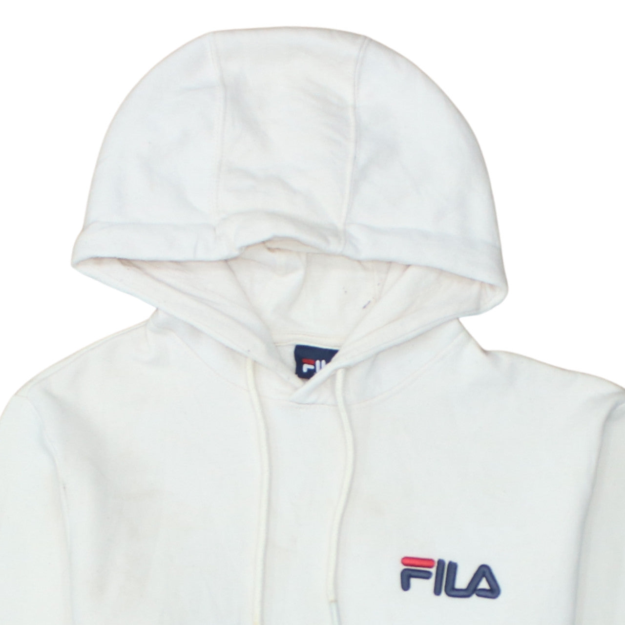 Additional view of Fila Men's White Pullover Hoodie, size M, Logo Sports Sweatshirt