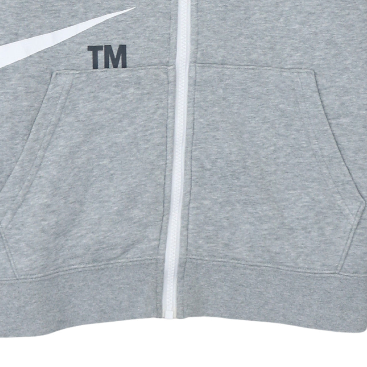 Additional view of Nike boys’ grey full zip hoodie xl fleece logo sweatshirt