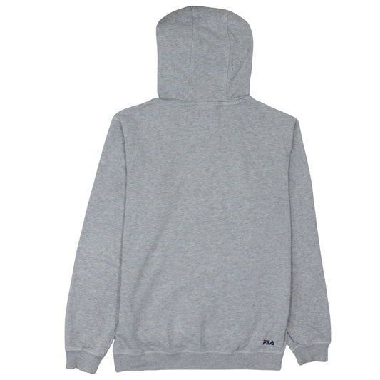 FILA Men's Grey Pullover Hoodie M Logo Sports Sweatshirt