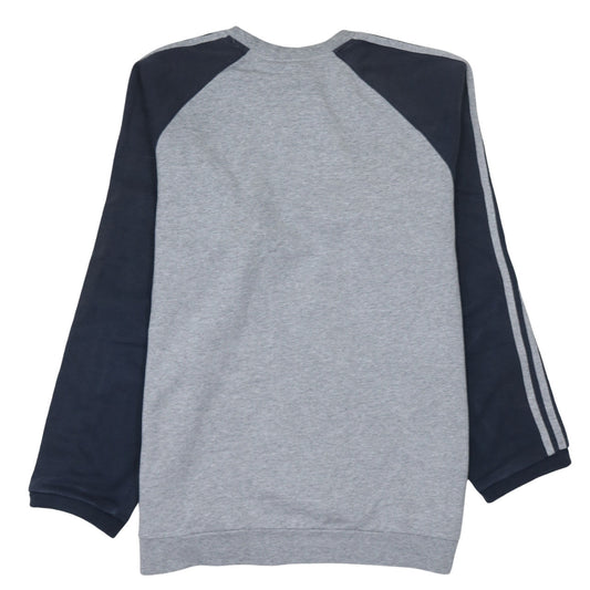 Adidas Men's Grey Crew Neck Pullover Sweatshirt Size L Sports Style