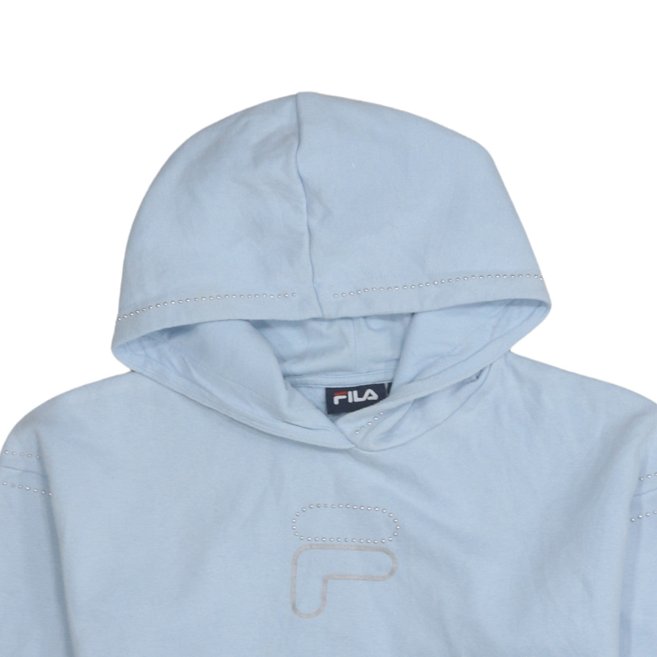 Additional view of Fila women’s light blue small pullover hoodie rhinestone logo casual