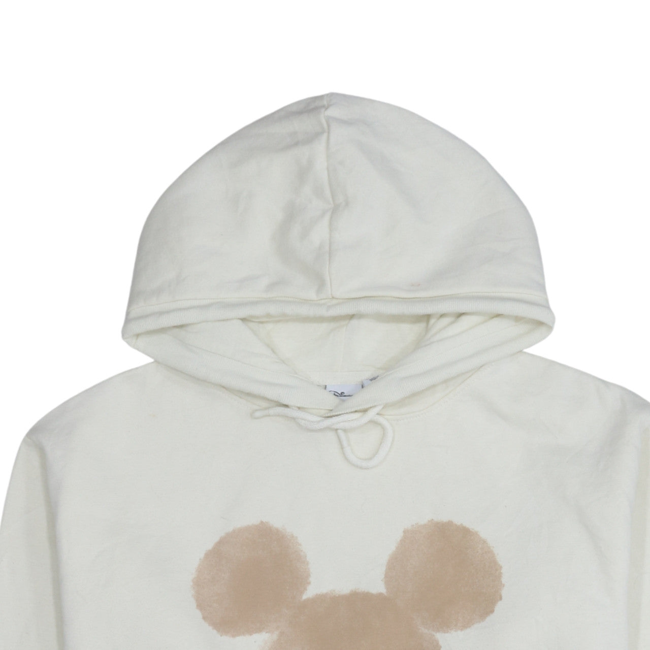 Disney Primark Cares Women Ivory Beige Hoodie L 14/16 Pullover Mickey Ears