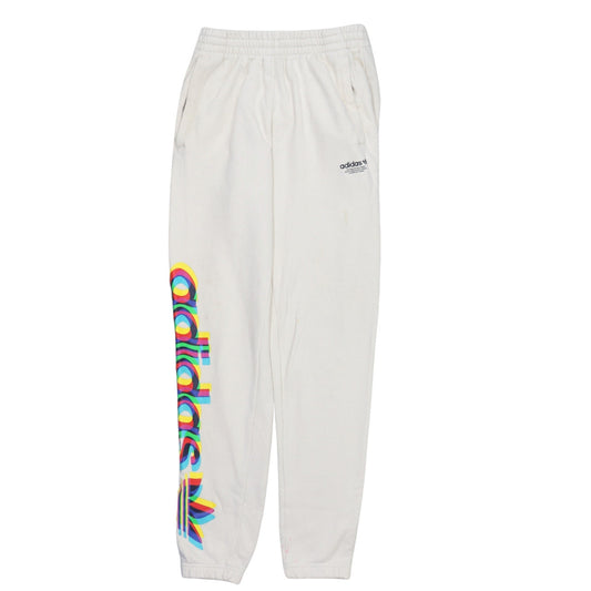 adidas Womens White XS Jogger Sweatpants with Colourful Logo