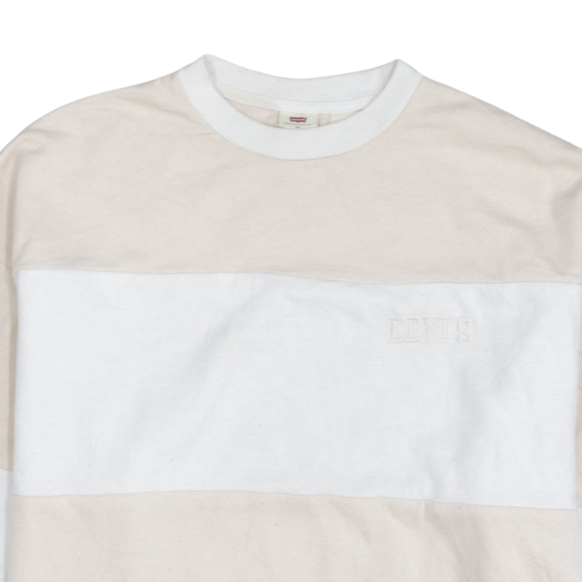 Additional view of Adidas Women Beige White Crew Neck Pullover Sweatshirt, size L, Cotton Blend