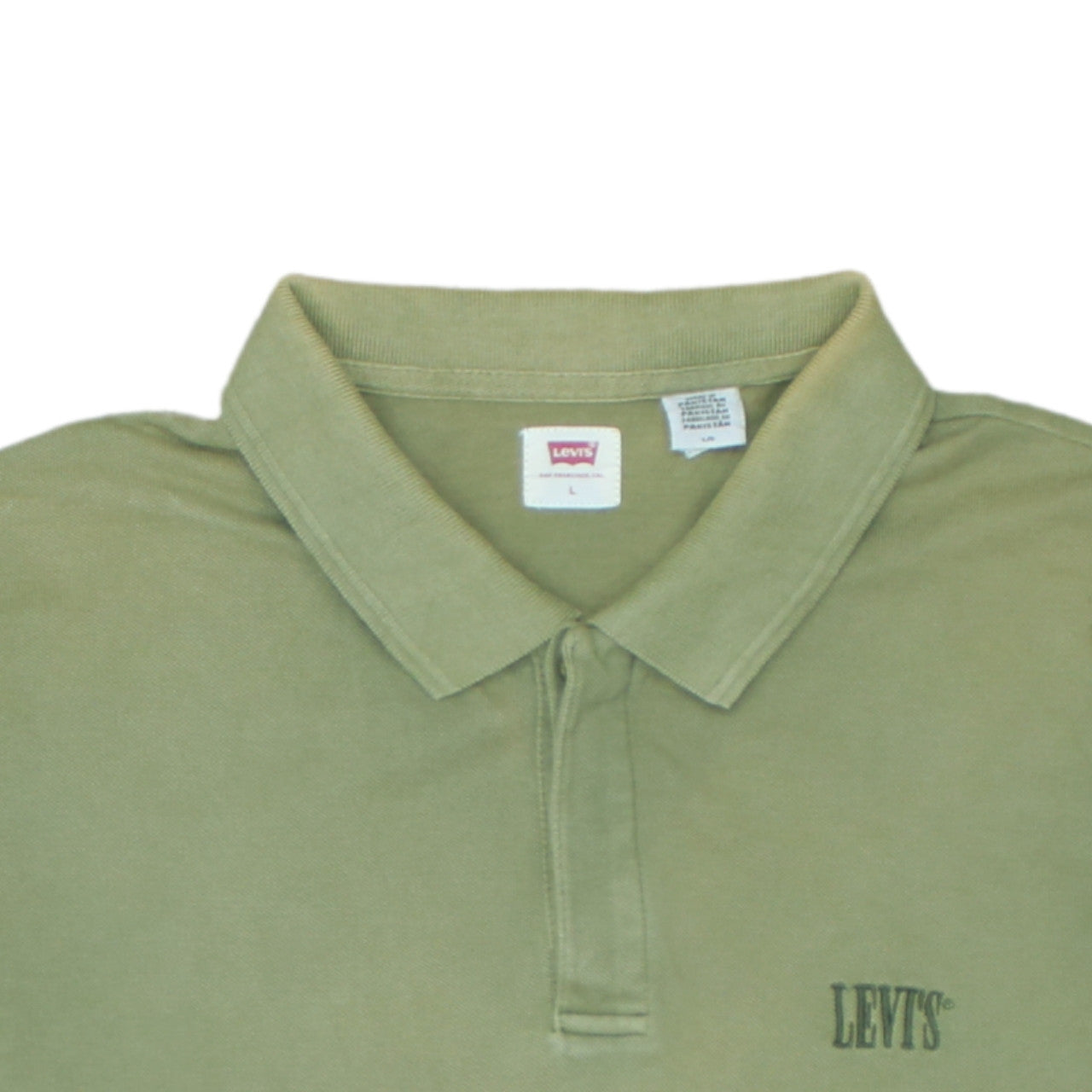 Levi's Men's Green Cotton Polo Shirt Size L Short Sleeve Classic Fit