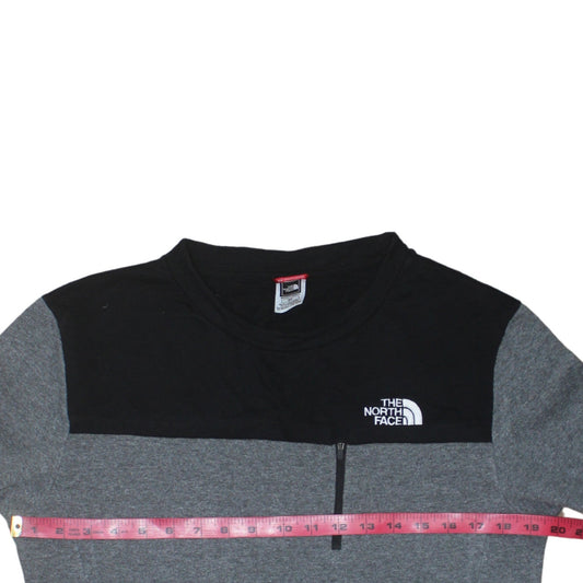 The North Face Men's Grey Black 1/4 Zip Fleece Sweatshirt Size S