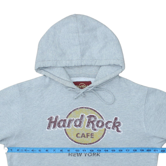Hard Rock Cafe Men's Grey Pullover Hoodie Size L Logo New York