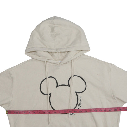 Disney Mickey Mouse Womens Beige Pullover Hoodie M